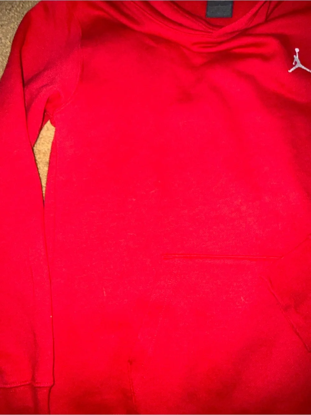 Jordan Bright Red Hooded Pullover Sweatshirt